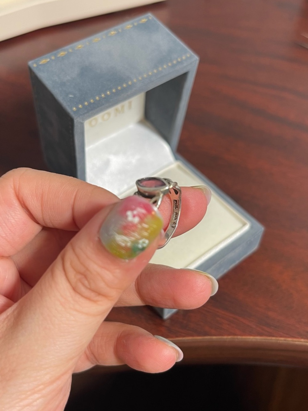 Vintage Sterling Silver Amethyst Ring 7 - Picture 3 of 3